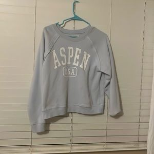 Baby blue aspen crewneck from target.